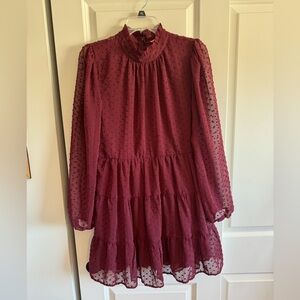 Altar'd State Burgundy Flowy Dress